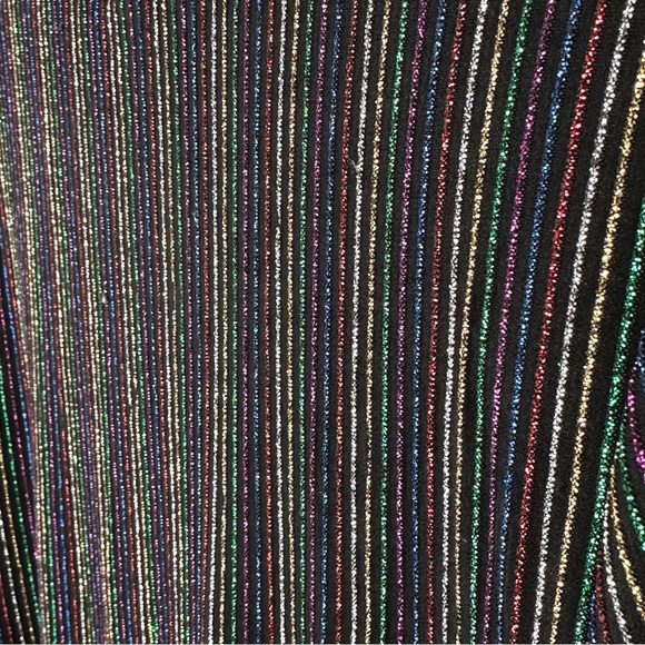 TORRID 1X Rainbow stripes 4K‎ Lurex Metallic Rib knit Criss Cross Top 14-16 - Picture 10 of 10